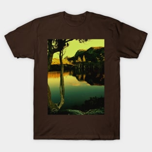 Tasmanian mountain tarn at sunset T-Shirt